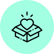 Box with one heart icon